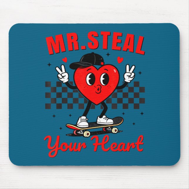 Alfombrilla De Ratón Mr Steal Your Heart For Boys Toddlers Valentine's  (Frente)