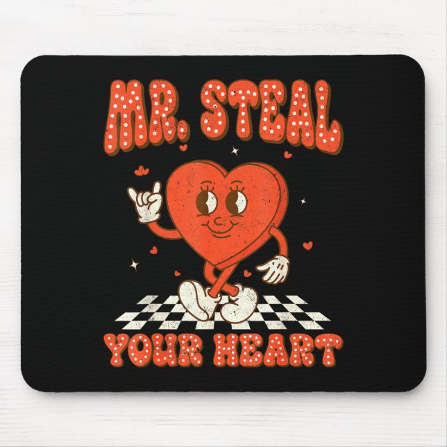 Alfombrilla De Ratón Mr Steal Your Heart For Boys Toddlers Valentine's  (Frente)