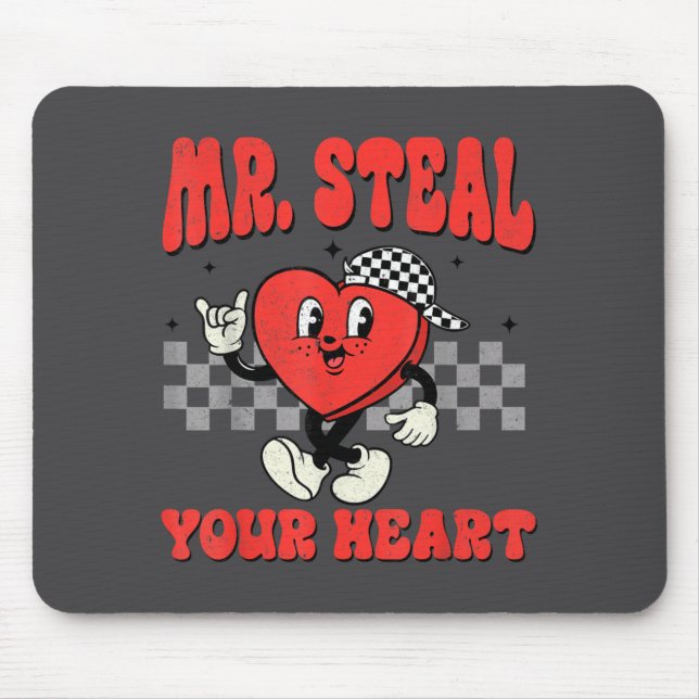 Alfombrilla De Ratón Mr Steal Your Heart For Boys Toddlers Valentine's  (Frente)