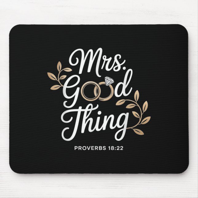 Alfombrilla De Ratón Mrs Good Thing Christian Proverbs Christian Couple (Frente)