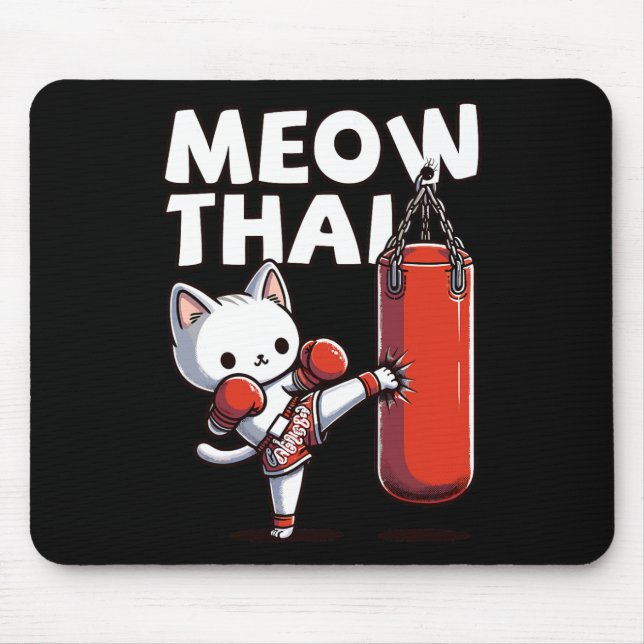 Alfombrilla De Ratón Muay Thai Cat Meow Thai (Frente)
