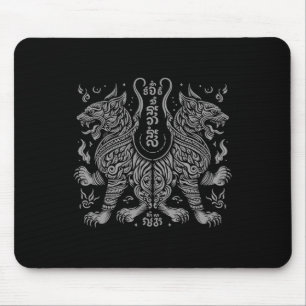 Alfombrilla De Ratón Muay Thai Mma Lucha Tatuaje Gemelo Tigre Kickboxin