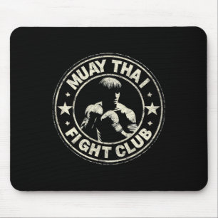 Alfombrilla De Ratón Muay Thai Tailandia Kickboxing Mma Luchador Vintag