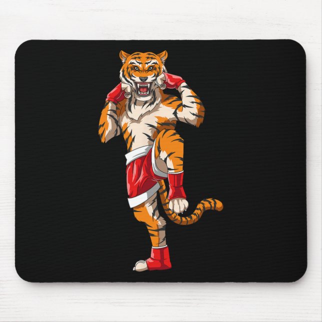 Alfombrilla De Ratón Muay Thai Tiger - Boxeo Tailandés y Kickboxing  (Frente)