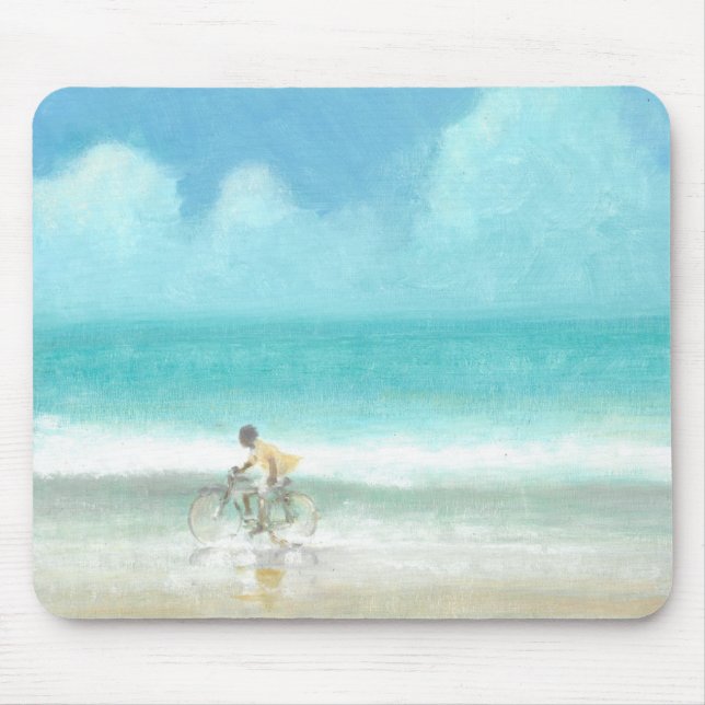 Alfombrilla De Ratón Muchacho en la bicicleta 3 (Frente)