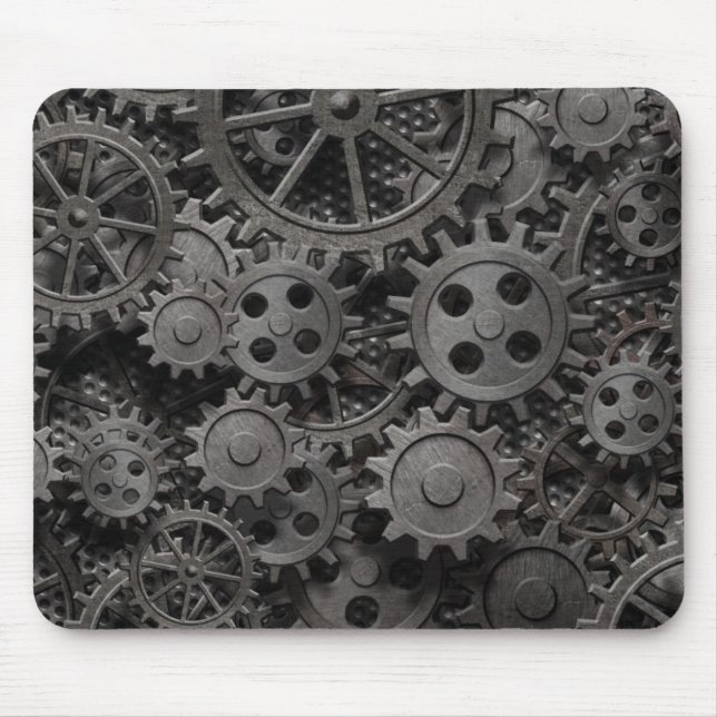 Alfombrilla De Ratón Muchos viejos engranajes o piezas metalizado (Frente)