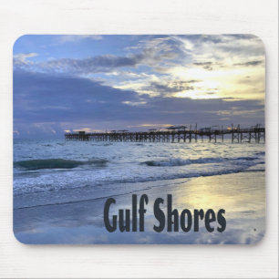 Alfombrilla De Ratón Muelle de amanecer en la playa de Gulf Shores Alab