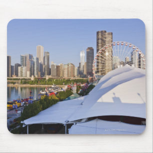 Alfombrilla De Ratón Muelle de la Marina y el centro de Chicago