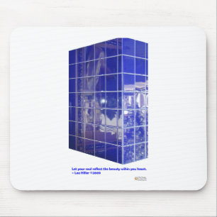 Alfombrilla De Ratón Muelles calientes, Tile azul de CA Tile Reflection