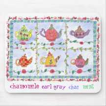 Muestreo de flores de Teapot Chamomile Mouse Pad
