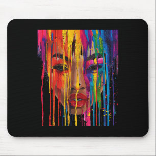 Alfombrilla De Ratón Mujer Africana Genial Cara Pintada con Color Afro 