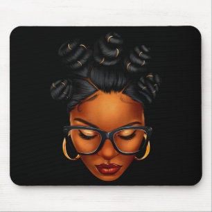Alfombrilla De Ratón Mujer Afro Negra Mes de la Historia Negra Africana