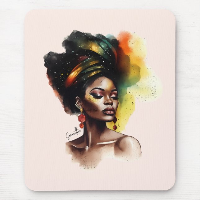 Alfombrilla De Ratón Mujer afroamericana empoderada (2) (Frente)