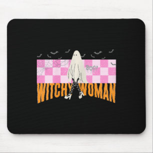 Alfombrilla De Ratón Mujer bruja divertida disfraz de Halloween espeluz