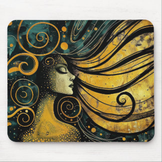 Alfombrilla De Ratón Mujer celeste Art Nouveau #3