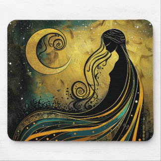 Alfombrilla De Ratón Mujer celeste Art Nouveau #4