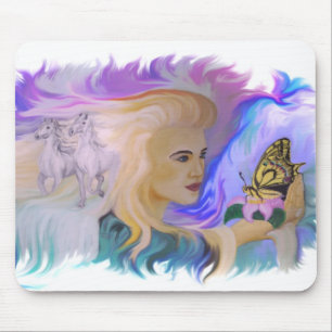Alfombrilla De Ratón Mujer con caballo