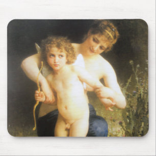 Alfombrilla De Ratón Mujer con Cupido, Bouguereau