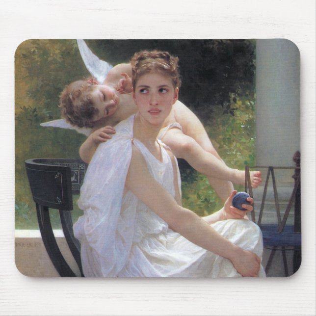 Alfombrilla De Ratón Mujer con Cupido, Bouguereau (Frente)