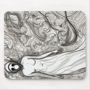 Alfombrilla De Ratón Mujer con máscara de gas