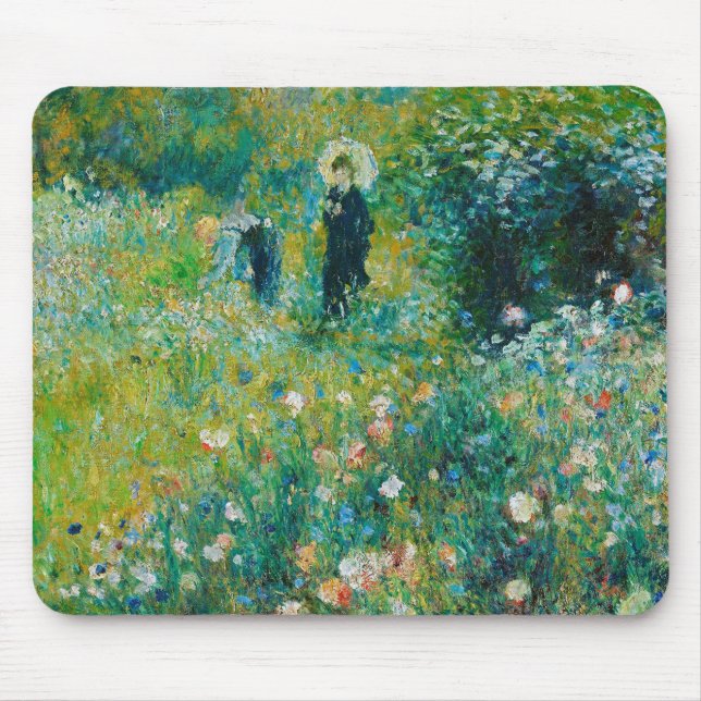 Alfombrilla De Ratón Mujer con Parasol, Jardín, Renoir (Frente)