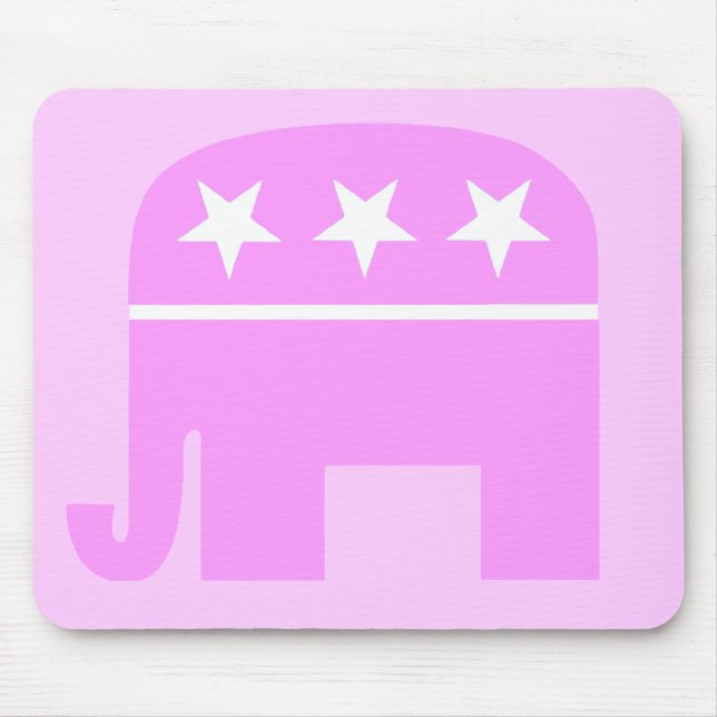 Alfombrilla De Ratón Mujer conservadora dama republicana elefante rosa (Frente)
