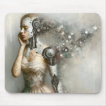 Mujer Cyborg Femenina Arte de IA