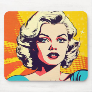 Alfombrilla De Ratón Mujer de Belleza Pop Art