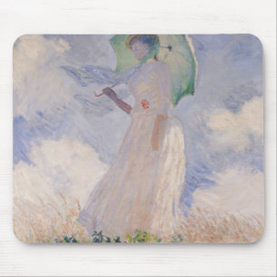 Alfombrilla De Ratón Mujer de Claude Monet el con el parasol dado