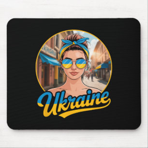 Alfombrilla De Ratón Mujer de estilo retro de Ucrania Gráfico Orgullo c