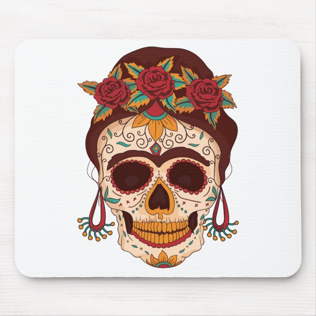Alfombrilla De Ratón Mujer de la Calavera de Azúcar (Frente)