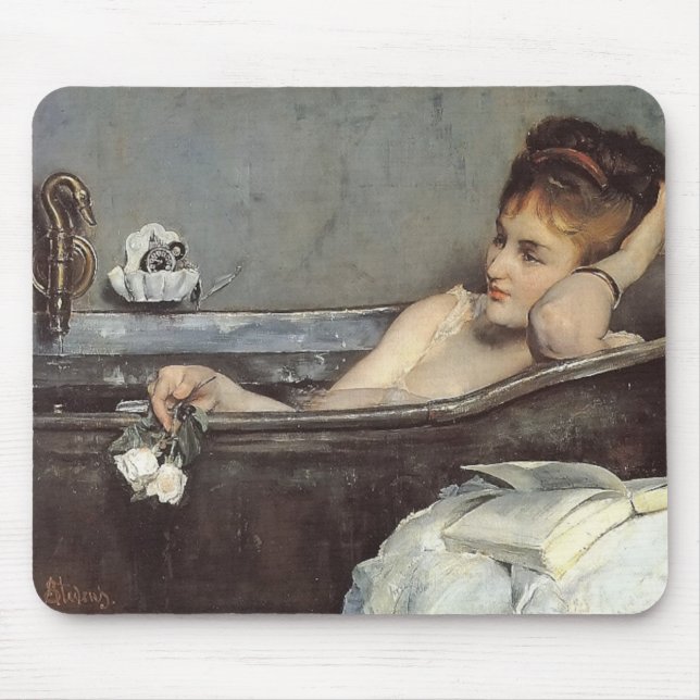 Alfombrilla De Ratón Mujer elegante en el baño (por Alfred Stevens) (Frente)