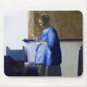 Alfombrilla De Ratón Mujer en azul, Johannes Vermeer