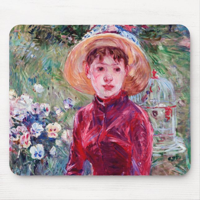 Alfombrilla De Ratón Mujer en rojo, Berthe Morisot (Frente)