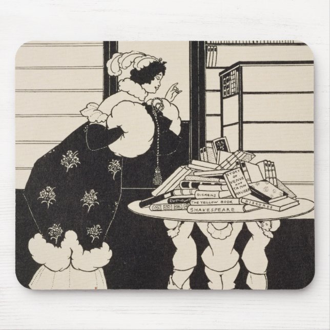 Alfombrilla De Ratón Mujer en una librería, diseño para un "libro (Frente)