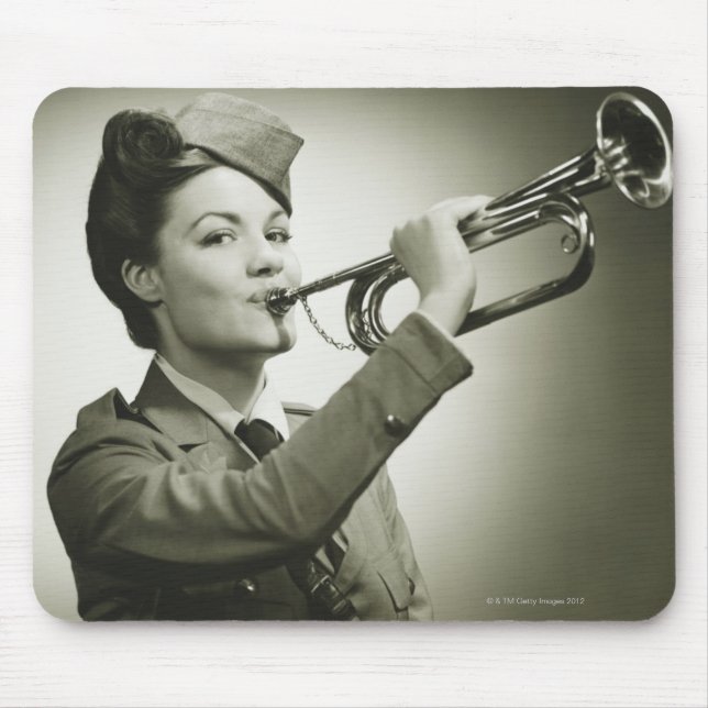 Alfombrilla De Ratón Mujer en uniforme del soldado (Frente)