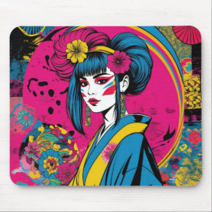 Alfombrilla De Ratón Mujer geisha japonesa con kimono tradicional