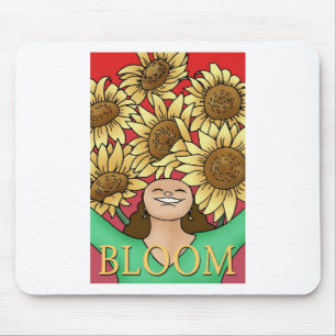 Alfombrilla De Ratón Mujer girasol — ¡Bloom!