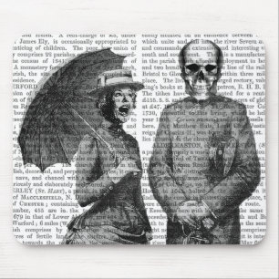 Alfombrilla De Ratón Mujer gritando y cráneo