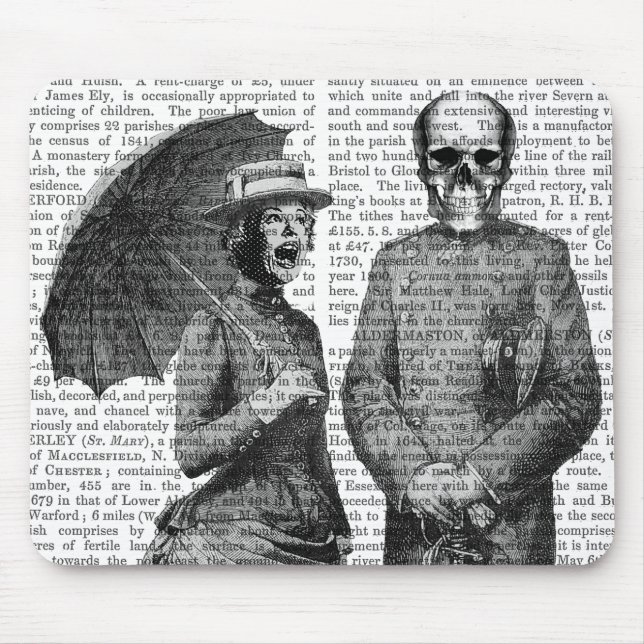 Alfombrilla De Ratón Mujer gritando y cráneo (Frente)