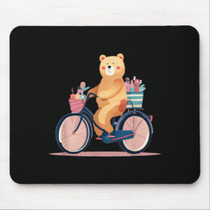 Alfombrilla De Ratón Mujer linda en bicicleta con gráfico divertido de 