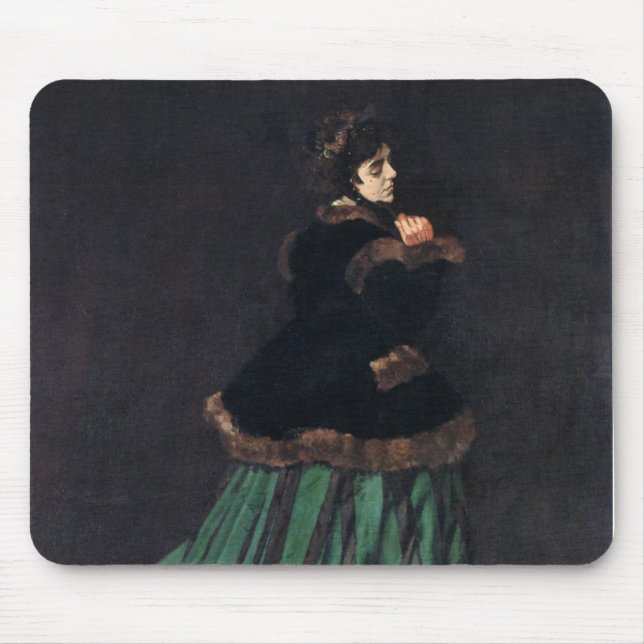 Alfombrilla De Ratón Mujer Monet con vestido verde (Frente)