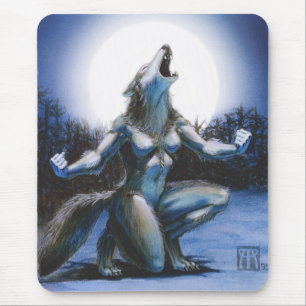 Alfombrilla De Ratón Mujer Mousepad del hombre lobo