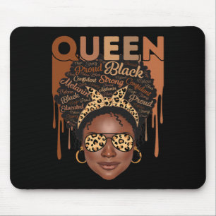 Alfombrilla De Ratón Mujer negra educada fuerte melanina reina africana