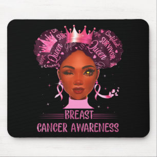 Alfombrilla De Ratón Mujer Negra En Octubre Usamos Cáncer De Mama Rosa