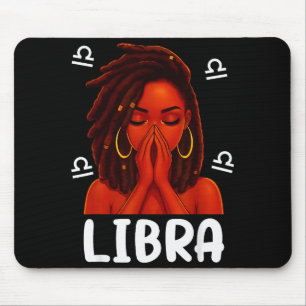 Alfombrilla De Ratón Mujer Negra Locd Libra Reza Cristiano Zodiaco Naci