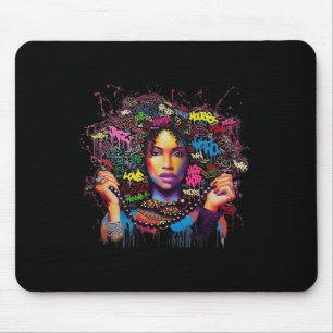 Alfombrilla De Ratón Mujer negra melanina cultura afro jazz hip hop sou