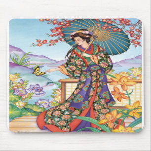 Alfombrilla De Ratón Mujer noble con el parasol Mousepad