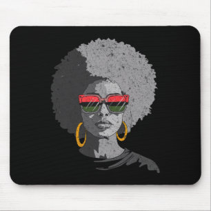 Alfombrilla De Ratón Mujer Reina negra afro melanina cara junte de gote