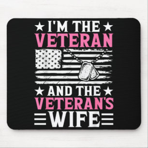 Alfombrilla De Ratón Mujer veterana y esposa de veterano madre veterana